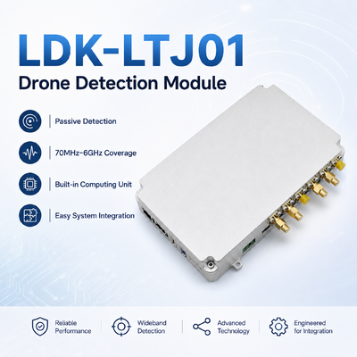 satın al Kompakt 520g Drone Bulma Modülü: UAV Kimlik ve Güvenlik Sistemleri İçin -105dBm Duyarlılığıyla 70MHz-6GHz Pasif RF Sensörü Çevrimiçi üretim