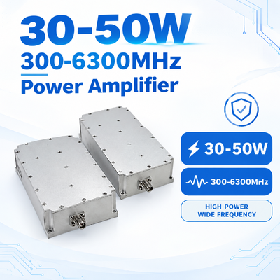 satın almak Anti Drone Çözümleri için Yüksek Doğrusallık ve Düşük Distorsiyon Tasarımı ile 30-50W 300-6300MHz 25% Yüksek Verimlilikli RF Güç Amplifier Modülü Çevrimiçi üretim