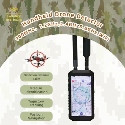 Drone Professional Wireless Intercom Portable Drone Detector | 0~3 km Detection Range, Detection 900MHz, 1.2MHz, 2.4GHz, 5.8GHz, WiFi | Anti-Drone Defense, Alarm System & Security System 